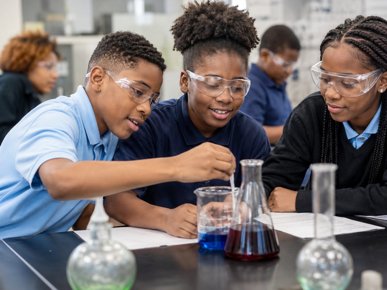 Students working together in a science lab